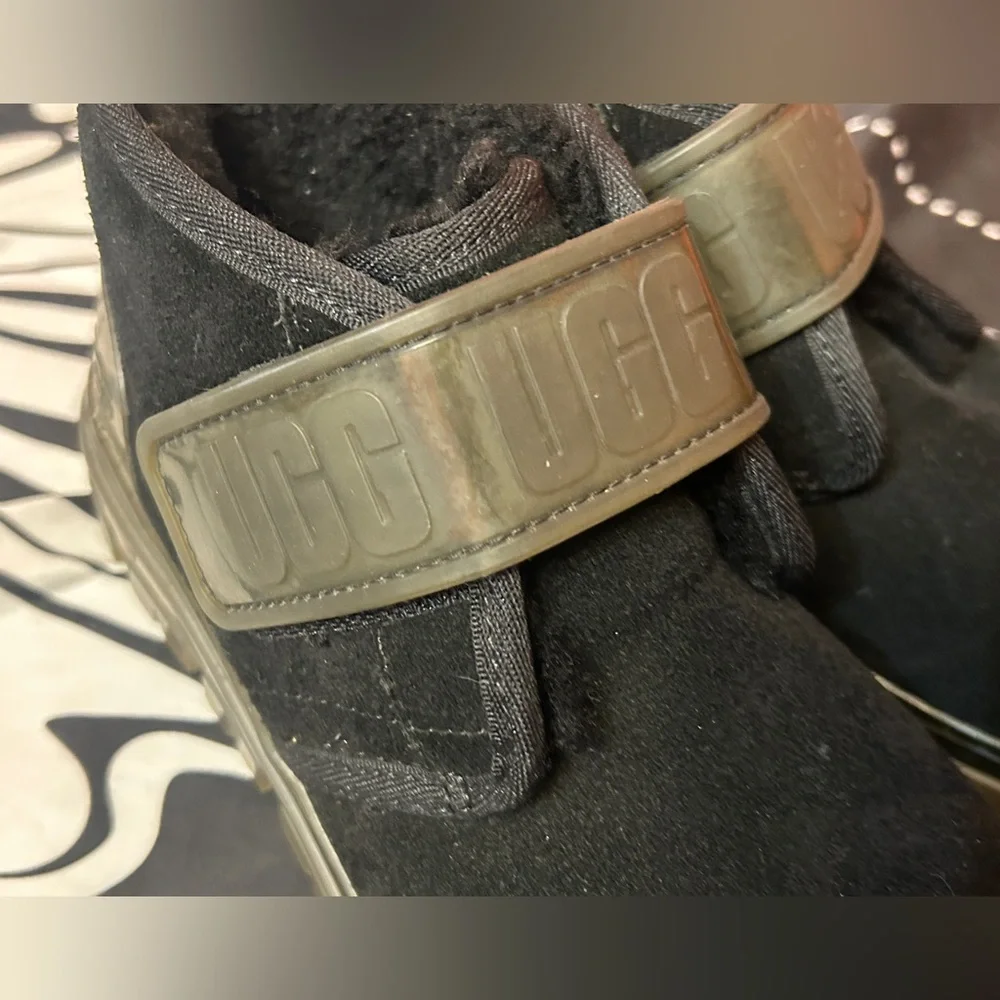 UGG NEUMEL CLEAR PLATFORM ANKLE BOOTS -BLACK SUEDE -WOMEN’S Size 6 NWOT
